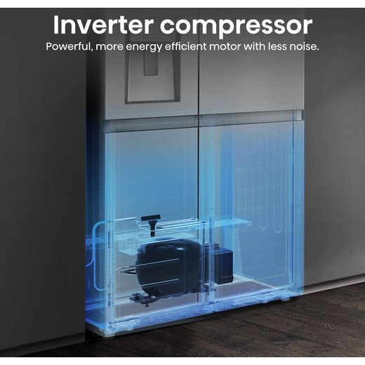 Hisense Pureflat Infinite American Fridge Freezer - Stainless Steel - Annotation - Inverter compressor